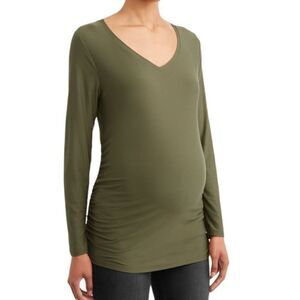 Nwt MATERNITY V-NECK T-SHIRT GREEN TIME AND TRU